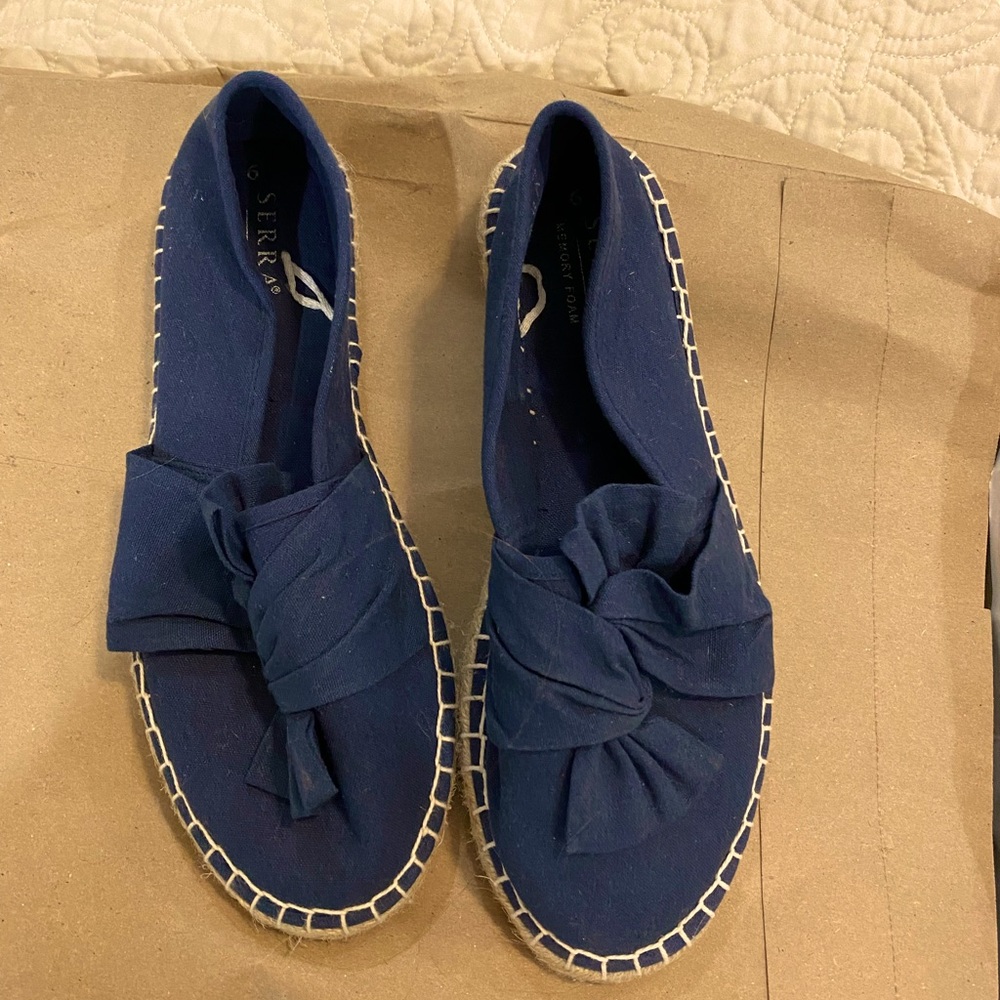 Navy Bow Espadrilles size 9